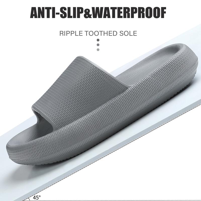 Cloud Slides for Women Men ，Quickly Dry Non-Slip Pillow Sandals, Soft Thick Sole Indoor and Outdoor Shower Slippers Footwear Shoe Comfort Active