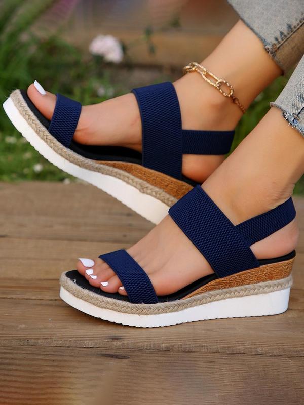 Women's Comfort Fashionable Boho Style Wedge Sandals, 2024 Summer Casual Trendy Slingback Walking Shoes, Trendy Hemp Rope Shoes Footwear