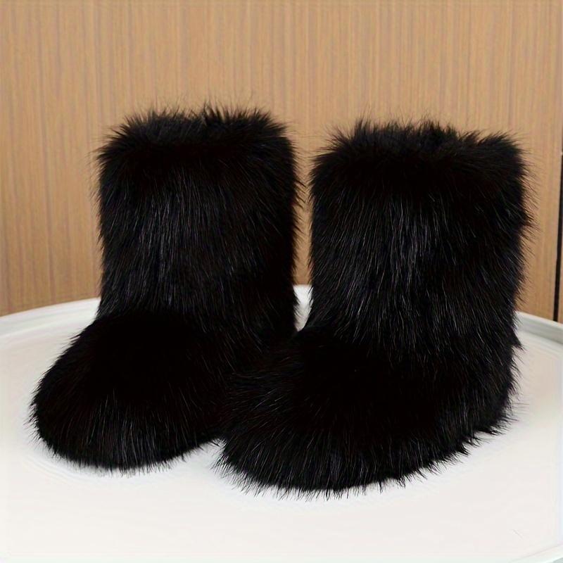 Cozy Faux Fur High-Top Boots - Soft Plush Lined, Warm, Comfortable, Fuzzy, Snow-Ready, Y2k-Inspired Winter Boots for Women - Perfect for Cold Weather, Casual Outings, and Trendy Fashion Statements Girl Footwear Girl Footwear Shoe Walking Shoes