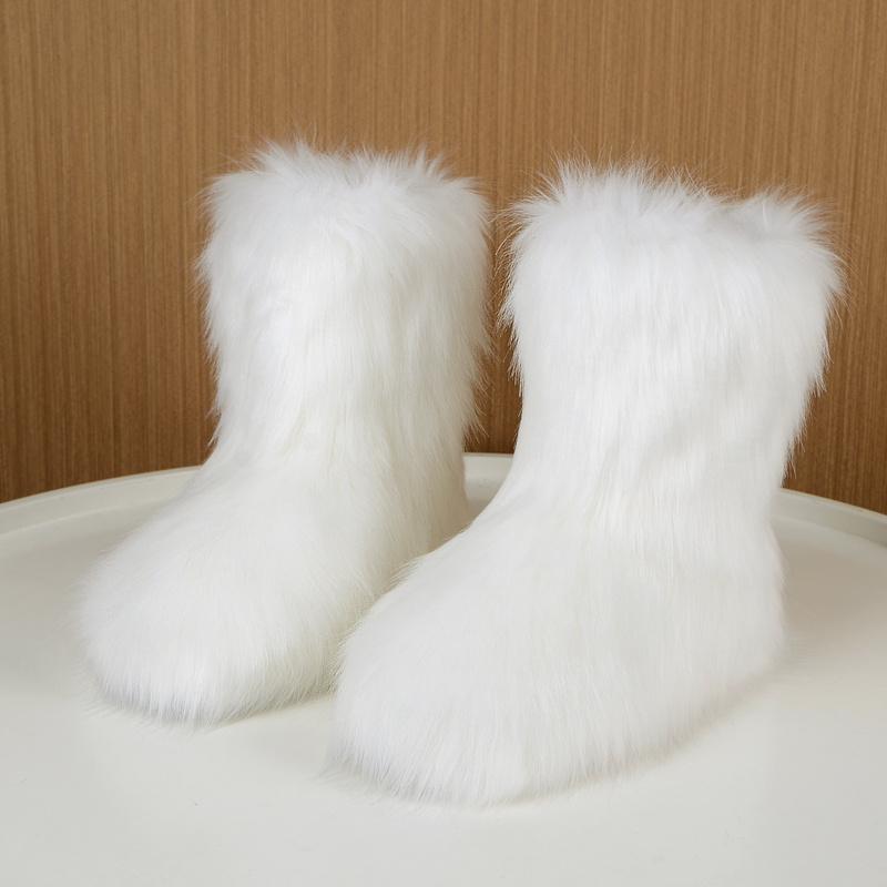 Cozy Faux Fur High-Top Boots - Soft Plush Lined, Warm, Comfortable, Fuzzy, Snow-Ready, Y2k-Inspired Winter Boots for Women - Perfect for Cold Weather, Casual Outings, and Trendy Fashion Statements Girl Footwear Girl Footwear Shoe Walking Shoes