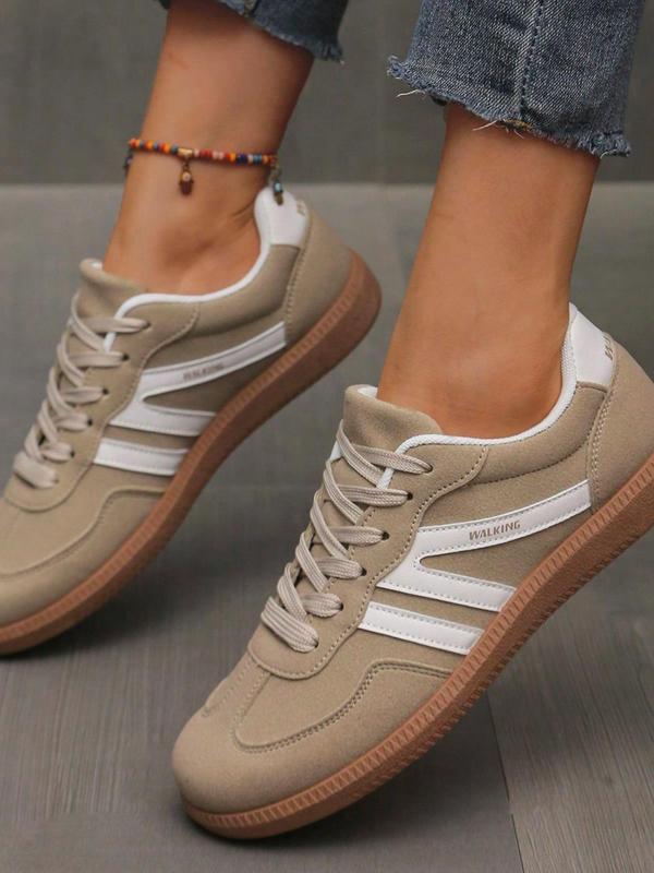 Women's Fashionable Lace Up Low Top Sneakers, Casual Comfortable Sports Shoes for Daily Wear, Female All-match Round Toe Shoes for Daily Wear