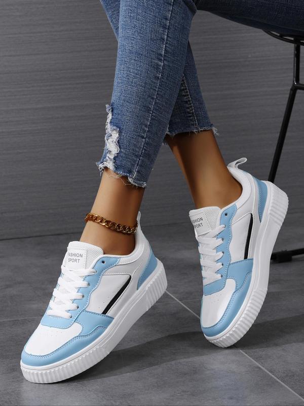 Women's Fashionable Lace Up Platform Sneakers, Casual Comfortable Breathable Sports Shoes, Female All-match Round Toe Chunky Sneakers for Daily Wear