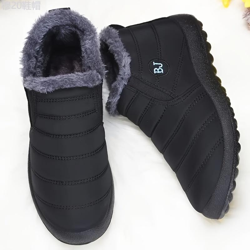 WarmthMaster Snow Boots - Men's Comfy Thermal Slip-On Shoes with Plush Lining, Non-Slip Durable Soles, and Breathable Design for Winter Outdoor Activities Boy Walking Shoes Footwear Closed Footwear Closed Comfort Bota