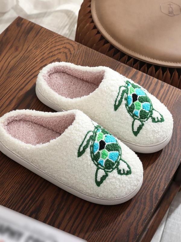 Women's Cute Cartoon Dog Design Plush Slippers, Casual Soft Comfortable Home Slippers, Warm Slippers for Indoor & Outdoor Use for Fall & Winter