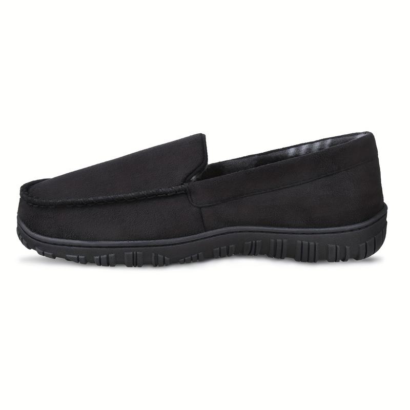 Men's Leather Soft Bottom Home Slippers, Memory Foam, Indoor Outdoor Non-Slip Rubber Sole