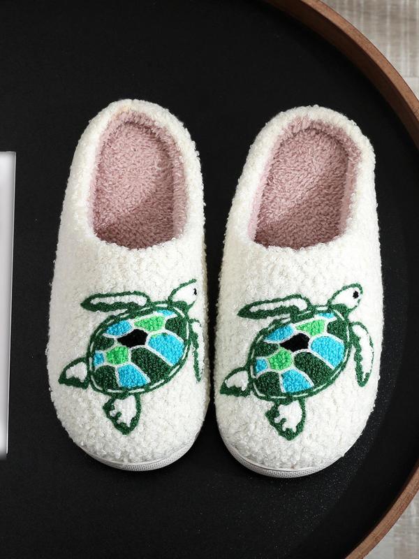 Women's Cute Cartoon Dog Design Plush Slippers, Casual Soft Comfortable Home Slippers, Warm Slippers for Indoor & Outdoor Use for Fall & Winter