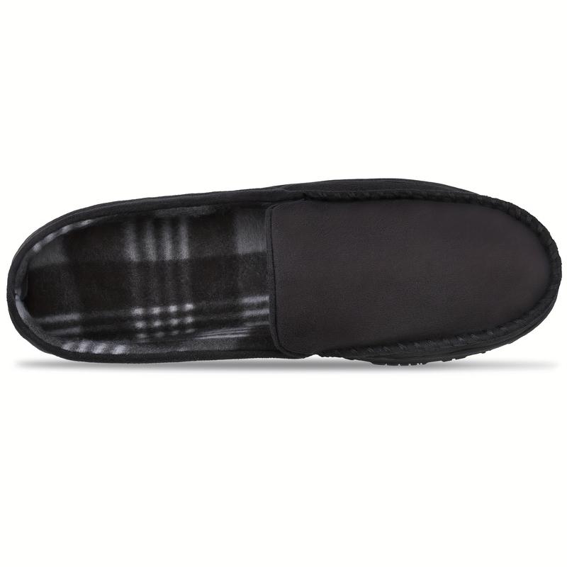 Men's Leather Soft Bottom Home Slippers, Memory Foam, Indoor Outdoor Non-Slip Rubber Sole