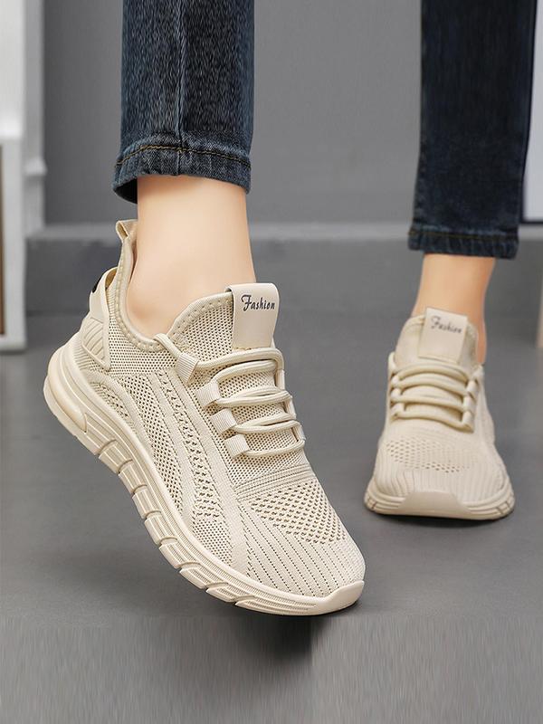 Women's Fashionable Lace Up Low Top Sneakers, Casual Breathable Comfortable Sports Running Shoes, All-match Basic Shoes for Daily Wear, Girl Walking Shoes