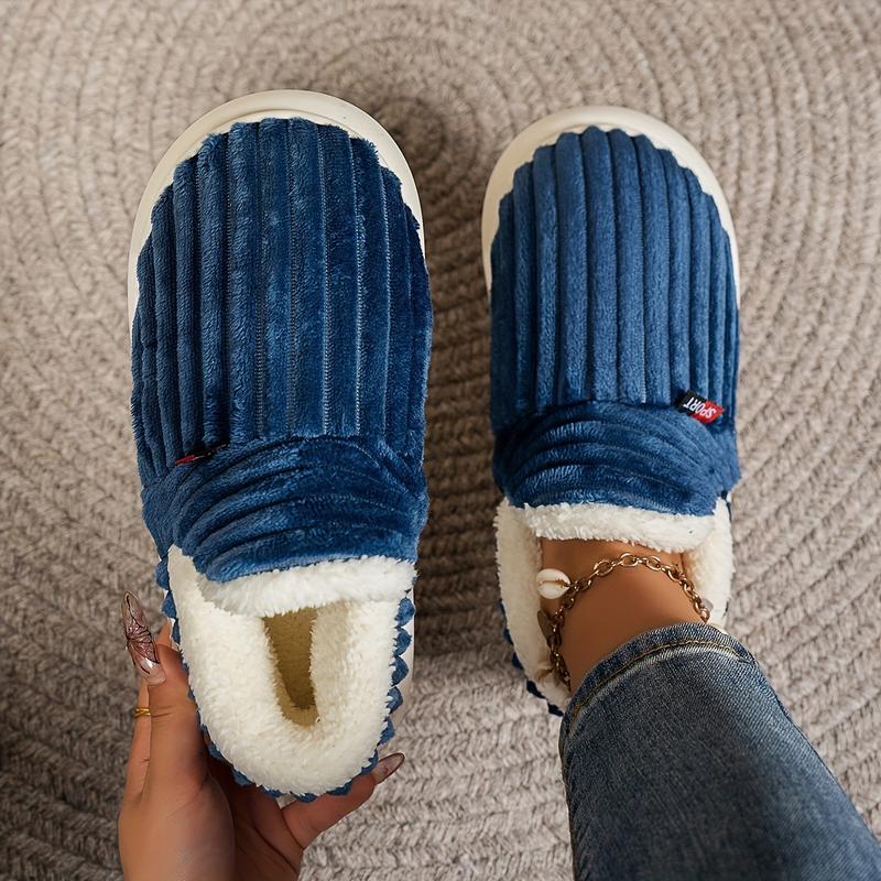 Super Soft Thermal Winter Slippers, Cozy & Warm Plush Floor Slippers, Slip On Flatform House Shoes