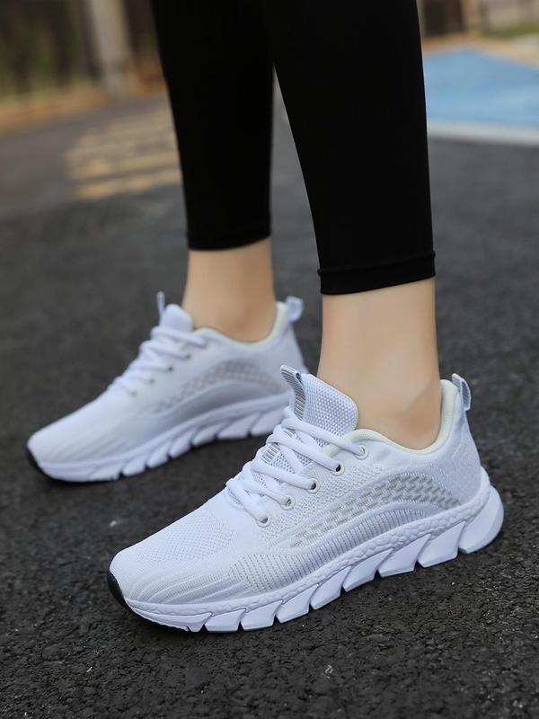 Women's Fashionable Lace Up Low Top Sneakers, Casual Breathable Comfortable Sports Running Shoes, All-match Basic Shoes for Daily Wear