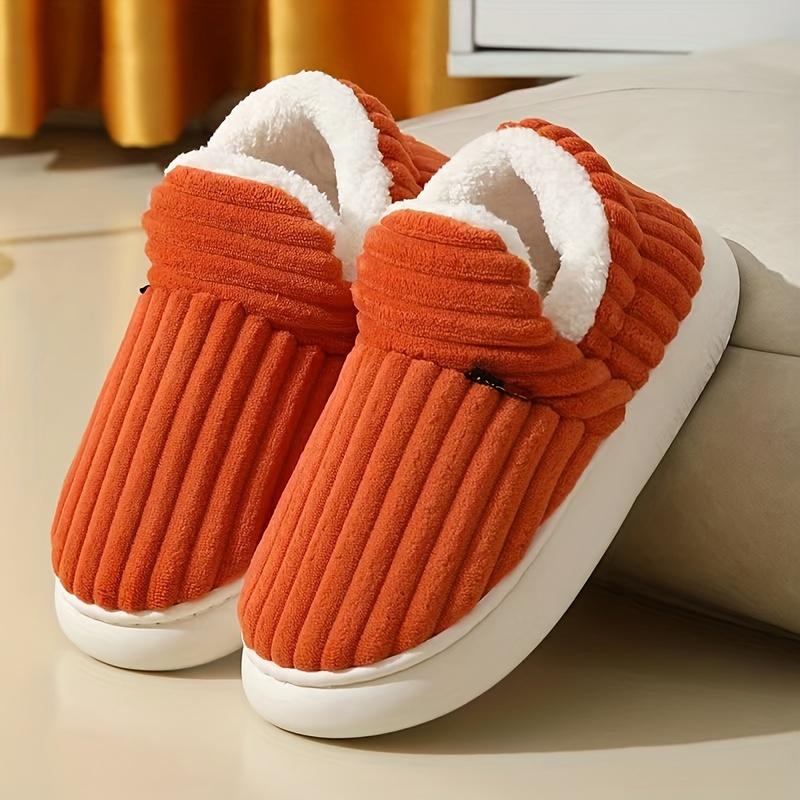 Super Soft Thermal Winter Slippers, Cozy & Warm Plush Floor Slippers, Slip On Flatform House Shoes