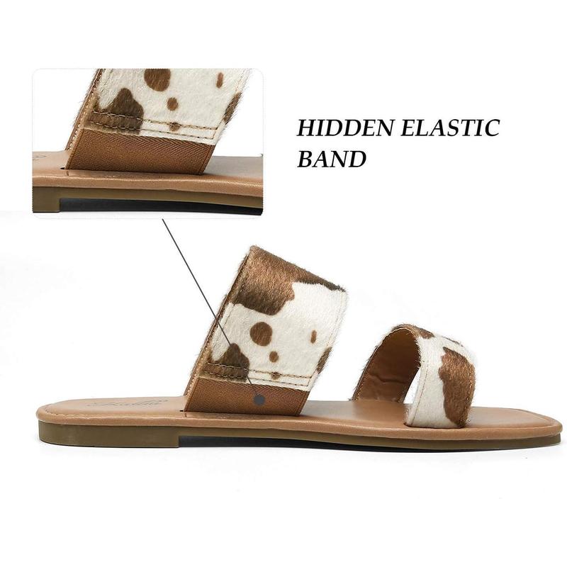 [FREE SHIPPING]Katliu Women's Flat Sandals Two Strap Slide Sandals Open Toe