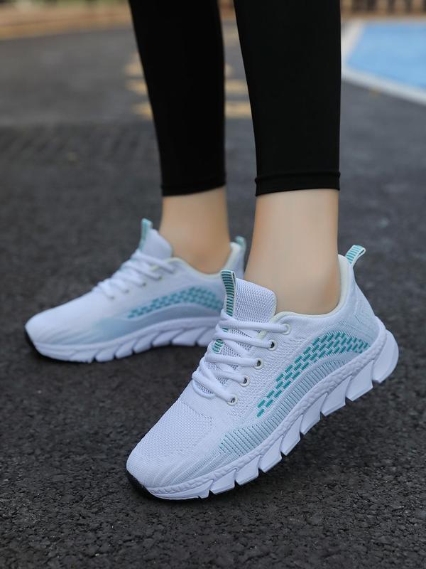 Women's Fashionable Lace Up Low Top Sneakers, Casual Breathable Comfortable Sports Running Shoes, All-match Basic Shoes for Daily Wear