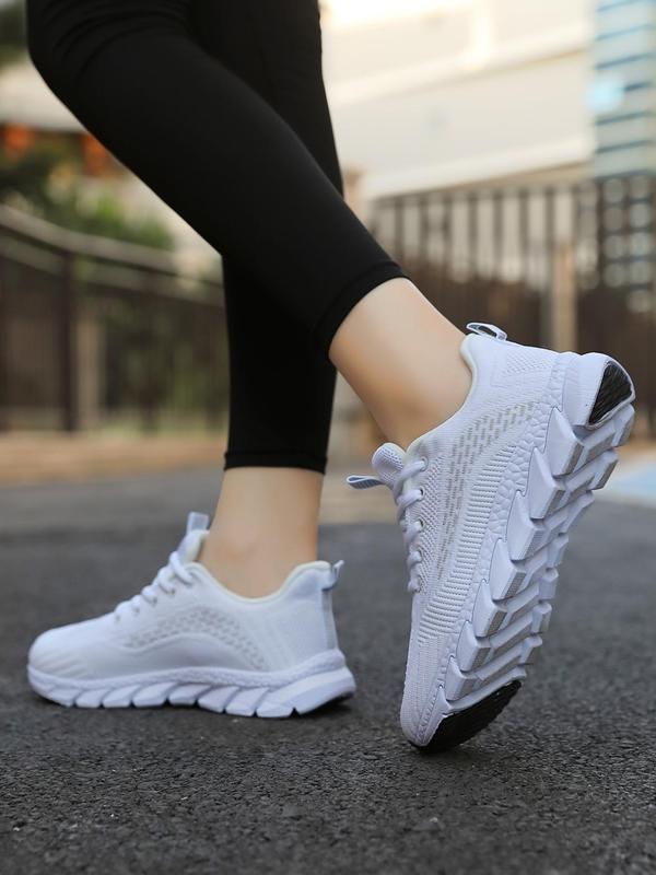 Women's Fashionable Lace Up Low Top Sneakers, Casual Breathable Comfortable Sports Running Shoes, All-match Basic Shoes for Daily Wear