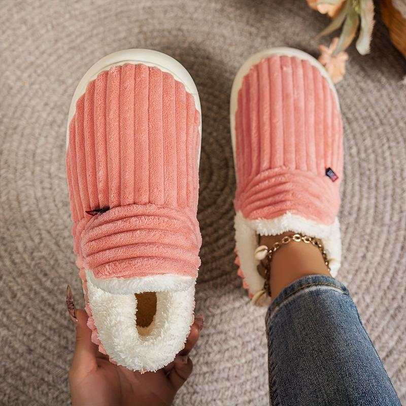 Super Soft Thermal Winter Slippers, Cozy & Warm Plush Floor Slippers, Slip On Flatform House Shoes