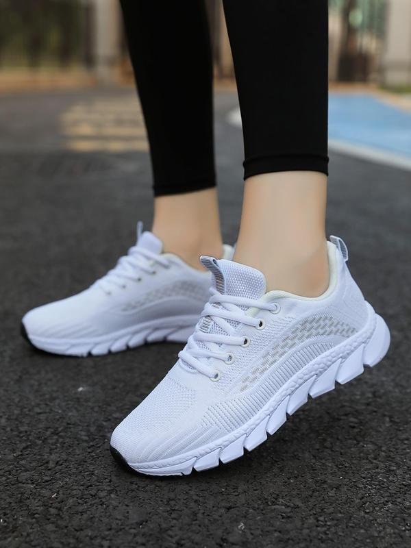 Women's Fashionable Lace Up Low Top Sneakers, Casual Breathable Comfortable Sports Running Shoes, All-match Basic Shoes for Daily Wear