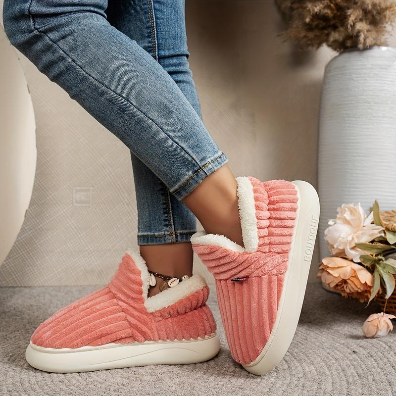 Super Soft Thermal Winter Slippers, Cozy & Warm Plush Floor Slippers, Slip On Flatform House Shoes