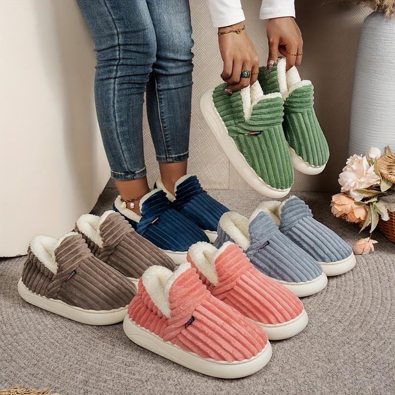 Super Soft Thermal Winter Slippers, Cozy & Warm Plush Floor Slippers, Slip On Flatform House Shoes