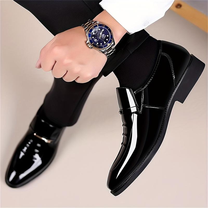 Men's Formal Wear Shoes Formal Business Oxford High Gloss Sun Euphorbia Herb Leather Slip-on Loafers Comfortable Men's Shoes