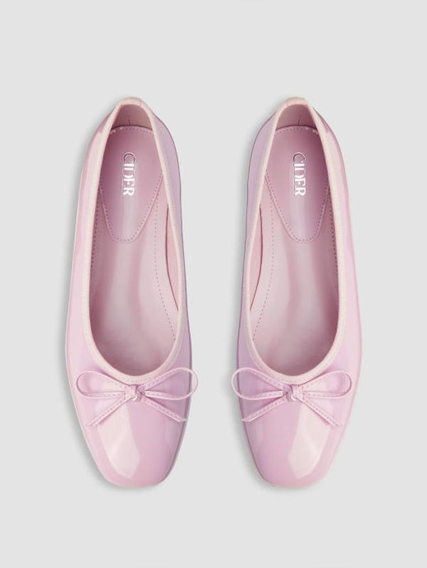 Bowknot Decor Square Toe Ballet Mary Jane Flats - Charming And Comfortable Women's Shoes For A Feminine Look - CIDER