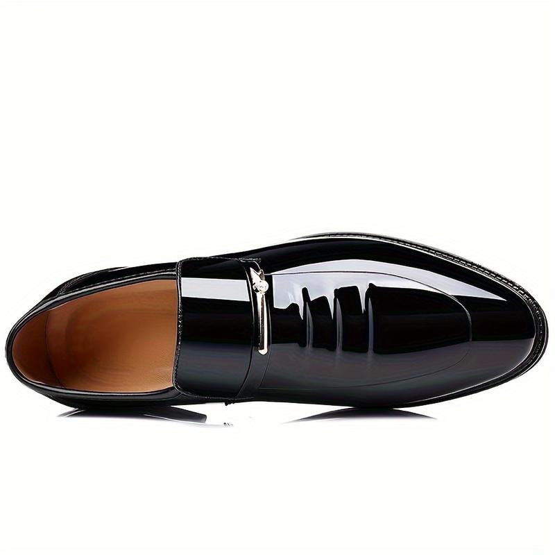 Men's Formal Wear Shoes Formal Business Oxford High Gloss Sun Euphorbia Herb Leather Slip-on Loafers Comfortable Men's Shoes