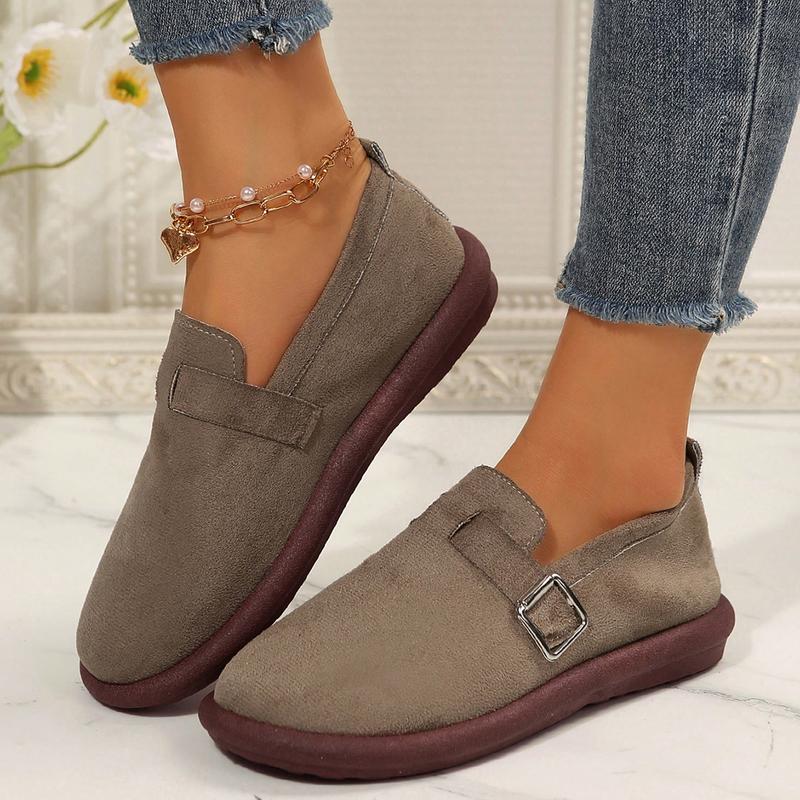 Women's  Cozy Suede Clogs With Arch Support, Buckle Adjustment Outdoor Comfortable Slip-Ons