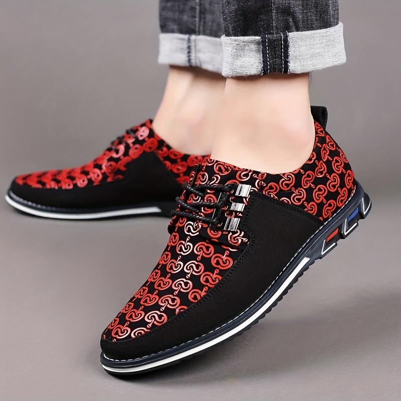 Men's Derby Shoes, Lace-up Front Geometric Pattern Dress Shoes For Men Office Business Formal, Black Tie Optional Events, Middle Aged Men's Footwear