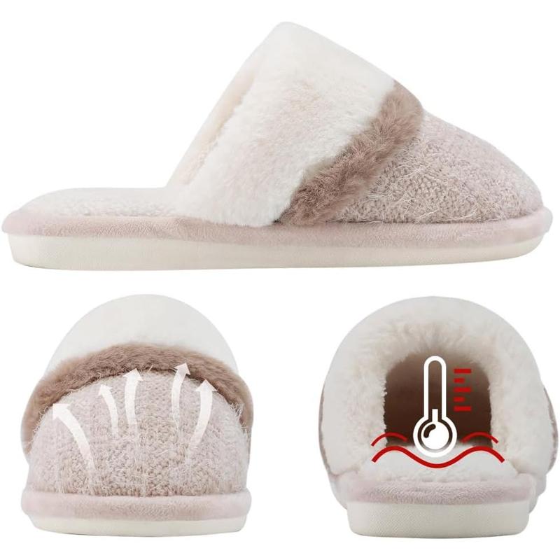 Cozy Slippers for Women Indoor and Outdoor Fuzzy House Shoes with Memory Foam Anti-Skid Sole Gifts for Women Mom Ladies