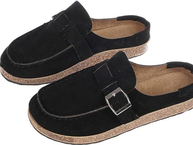 2024 New trend fashion clogs for women Suede soft leather clogs Classic cork clogs non-slip slippers Waterproof mule house sandals