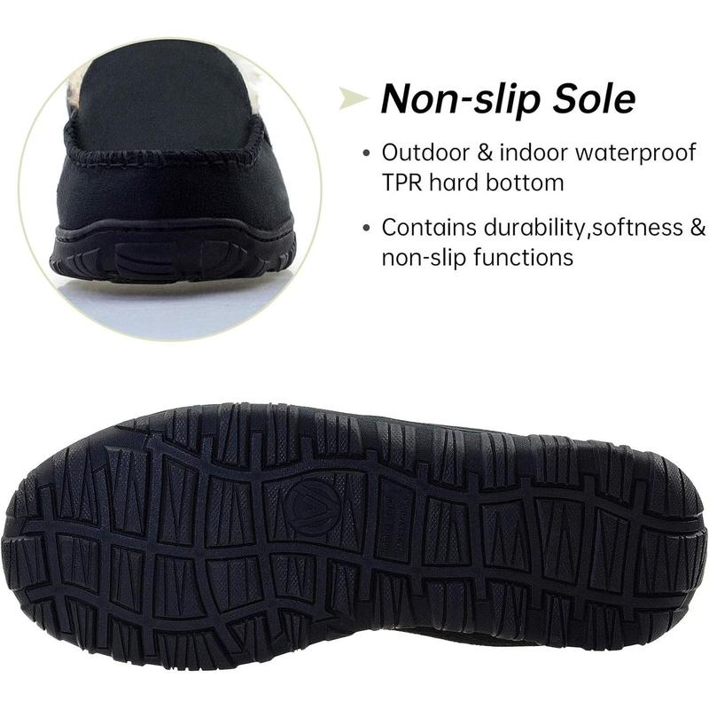 Mens moccasin slippers indoor outdoor slip on warm house shoes breathable moccasins for men