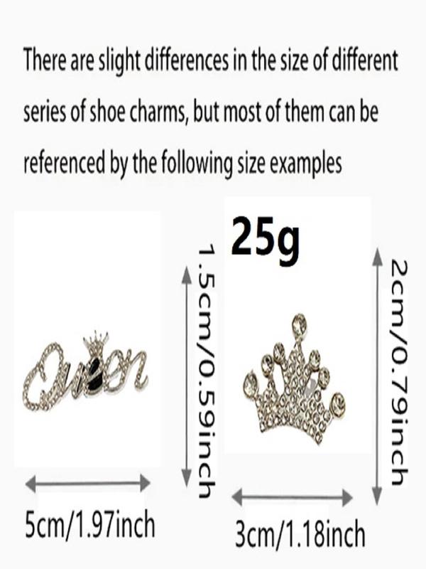 Cute Shoes Decorations (12pcs set), Faux Pearl & Rhinestone & Heart & Crown & Letter & Chain & Flower Design Shoes Decorations, Fashionable Shoes Charm for Clogs