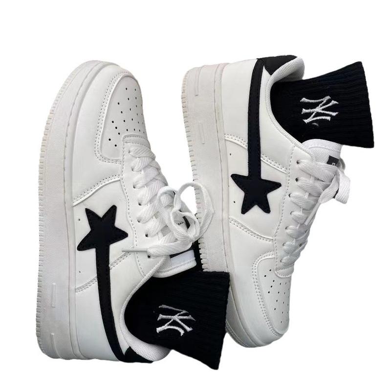 Star Pattern Sneakers New Super Popular Retro White Shoes Student Platform Sports Casual Shoes Trendy Men's Comfortable