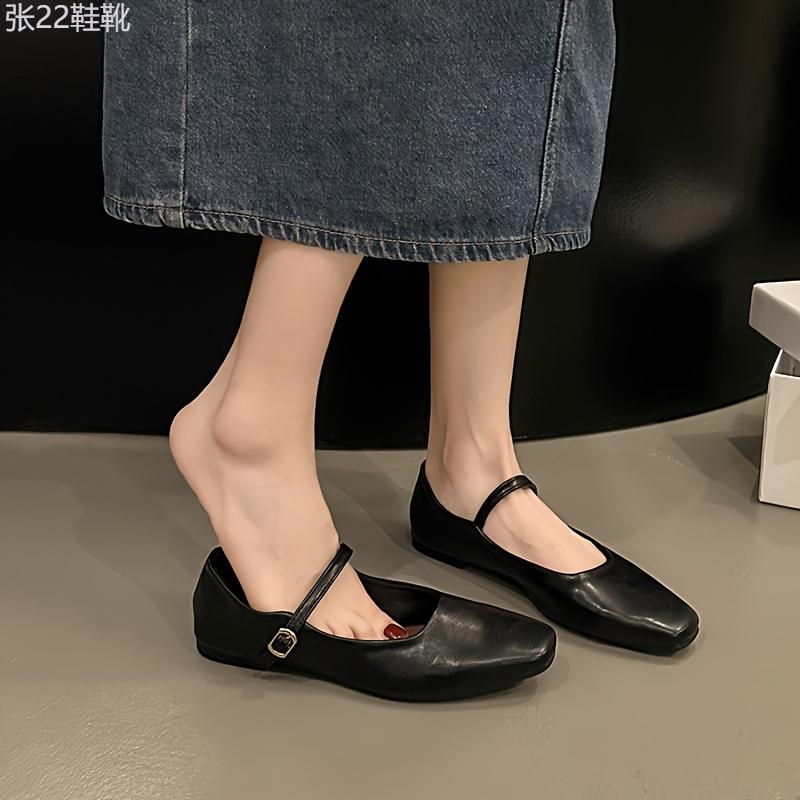 Womens Comfort Shoes - Timeless Solid Color Design, Chic Elegant Square Toe, Adjustable Buckle Strap, Ultra-Comfortable Flat Sole, Super Lightweight, Exceptional Comfort for All-Day Wear, Designed Specifically for Women Girl Footwear  Flatform  Running