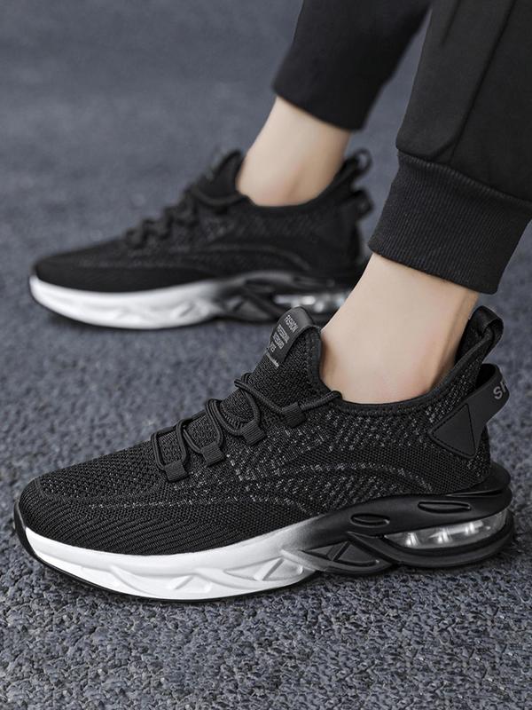 Men's Fashionable Lace Up Mesh Color Transition Sole Low Top Sneakers, Casual Breathable Comfortable Sports Running Shoes, Male All-match Round Toe Shoes for Daily Wear