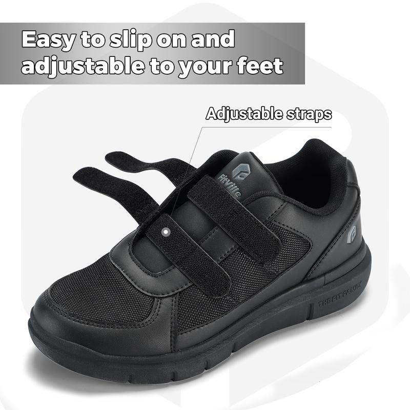 FitVille Men's EasyTop Duo Strap Diabetic Shoes V3 velcro shoes wide fit velcro shoes wide fit