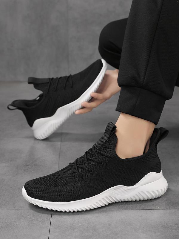 Men's Sporty Lace Up Sneakers, Casual Breathable Comfortable Running Shoes, Lightweight Non-slip Sneakers for Daily Wear