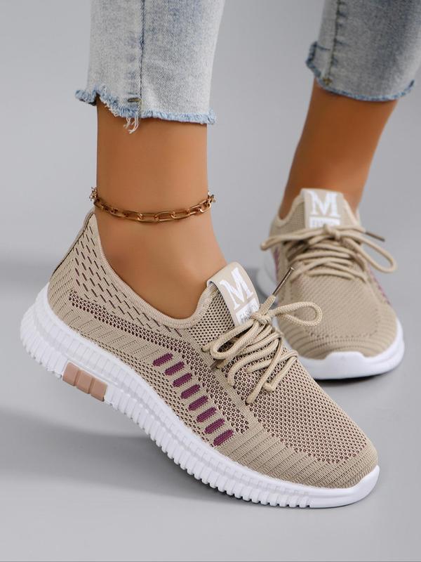 Women's Summer Fashionable Breathable Lightweight Mesh Sneakers, Casual Comfortable Sports Running Shoes, All-match Lace Up Sneakers for Daily Wear, Girls's Walking Sports Shoes, Footwear, Walking Shoes