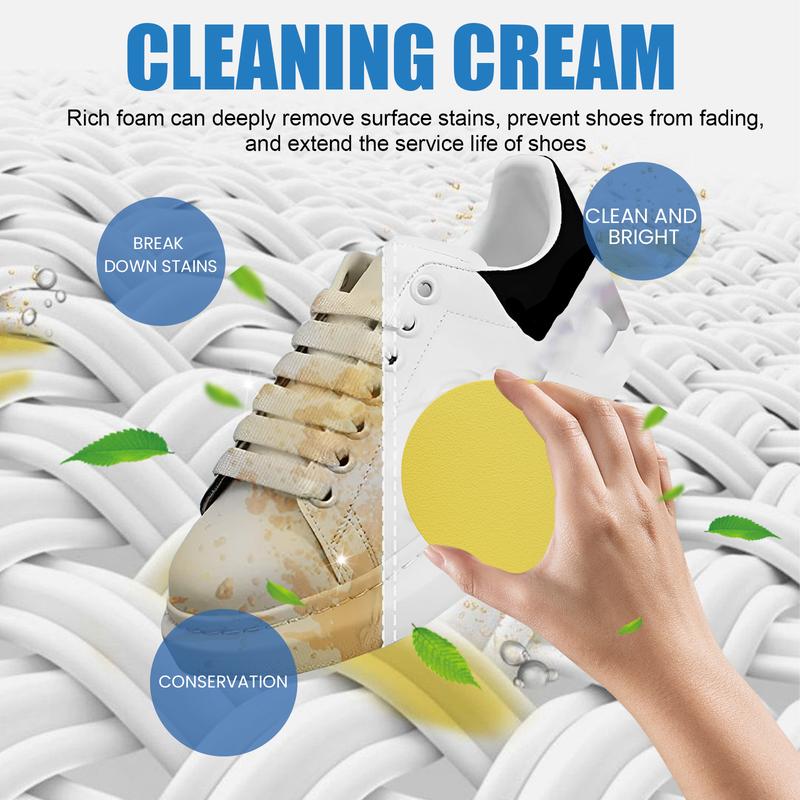 1pc Jue-Fish Small White Shoes Cleaning Cream Strong Decontaminating Cleaning Cream Wash Sports Canvas Shoes To Clean Stains Footwear Comfort