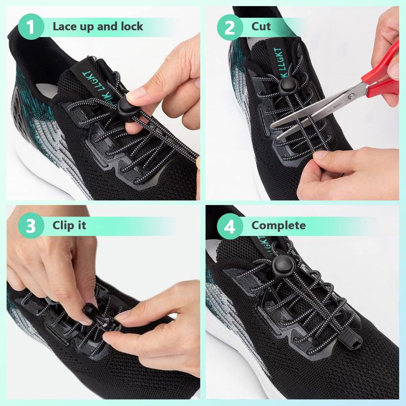 5 Pairs No Tie Shoe Laces for adults, Elastic Shoe laces,shoe laces tieless, no tie shoe laces Footwear Comfort