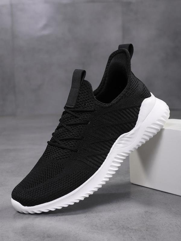 Men's Sporty Lace Up Sneakers, Casual Breathable Comfortable Running Shoes, Lightweight Non-slip Sneakers for Daily Wear