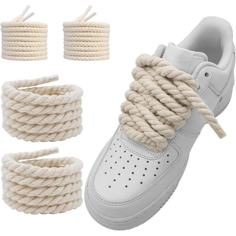 Thick Rope Shoe Laces Stgs for Air Force 1, Round Cotton Chunky Shoelaces Replacement Laces for Sneakers