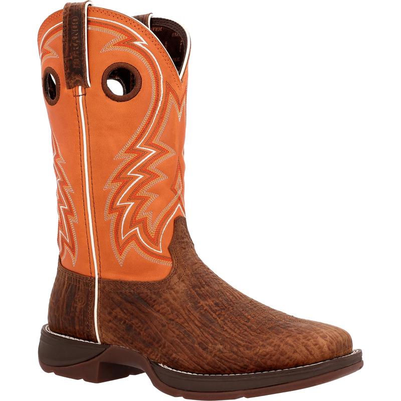 Rebel by Durango Cedar Bark and Monarch Orange Western Boot - DDB0392 Boy Shoe