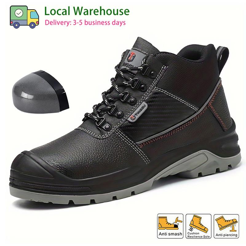 Mens Water Resistant Work Boots Indestructible Steel Toe Safety Shoes Closed Footwear Walking