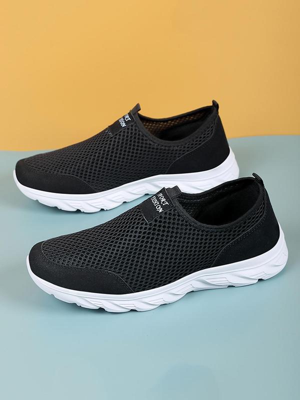 Men's Hollow Out Mesh Sneakers, Slip on Breathable Lightweight Sneakers for Gift, Casual Sporty Running Shoes, Trendy All-match Sneakers for Daily Wear