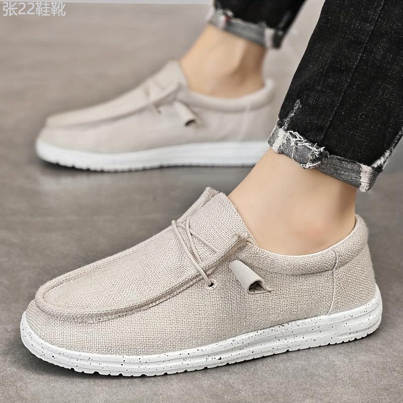 Men's Loafer Shoes With Decorative Shoelaces, Comfy Non-slip Slip On Breathable Shoes Sneakers, Spring And Summer Footwear Flat