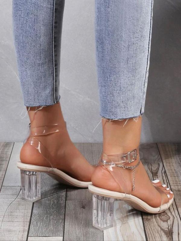 Fashionable Transparent High Heel Sandals, 2024 New Style Elegant Open Toe Sandals for Women, Casual Versatile Sandals for Wedding Photography Props