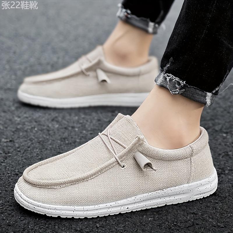 Men's Loafer Shoes With Decorative Shoelaces, Comfy Non-slip Slip On Breathable Shoes Sneakers, Spring And Summer Footwear Flat