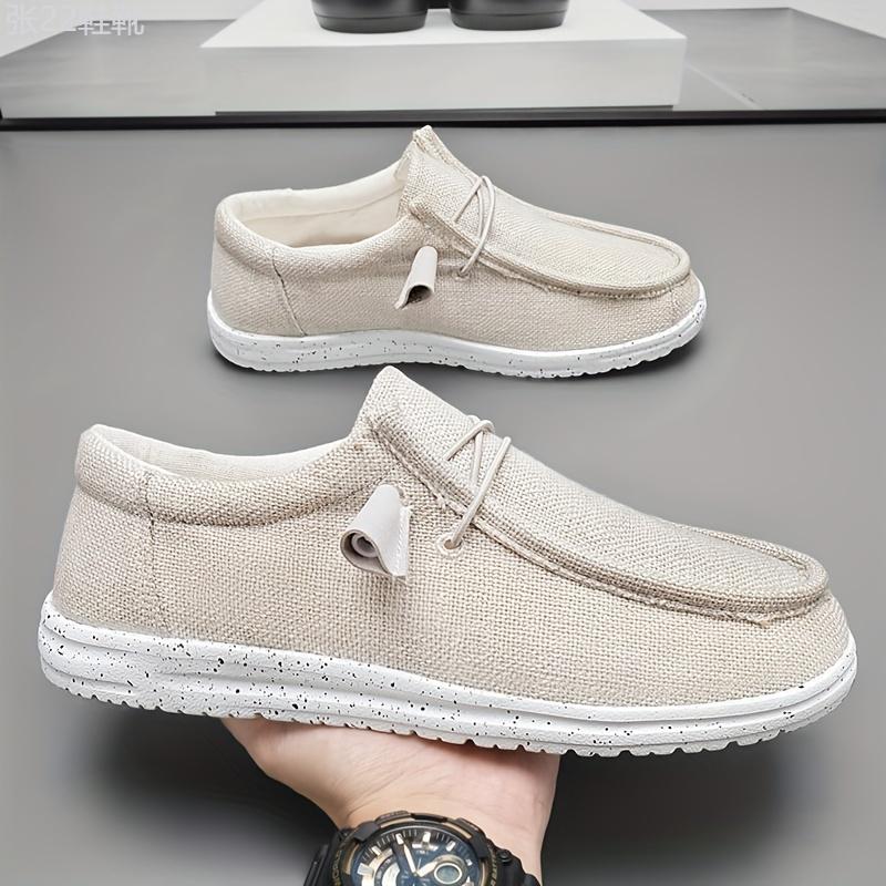 Men's Loafer Shoes With Decorative Shoelaces, Comfy Non-slip Slip On Breathable Shoes Sneakers, Spring And Summer Footwear Flat