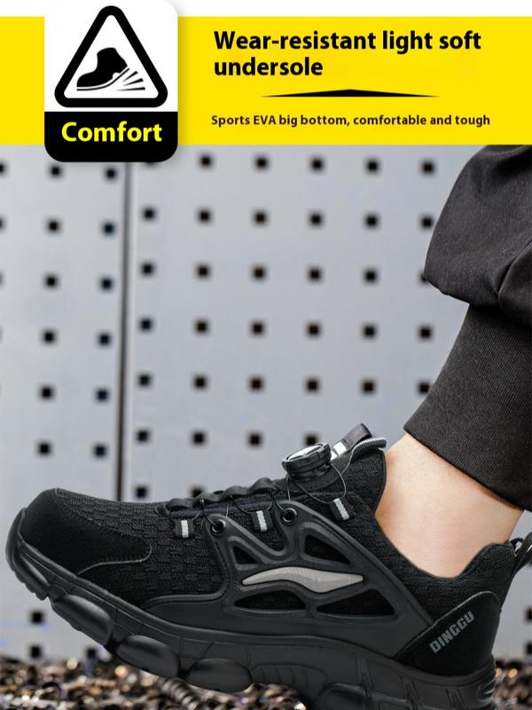 Men's Solid Color Lace Up Low Top Sneakers, Shoes for Healthcare Workers, Casual Comfortable Breathable Anti-slip Work Safety Shoes, All-match Commuter Shoes for Work & Daily Wear, Shoes for Healthcare Workers