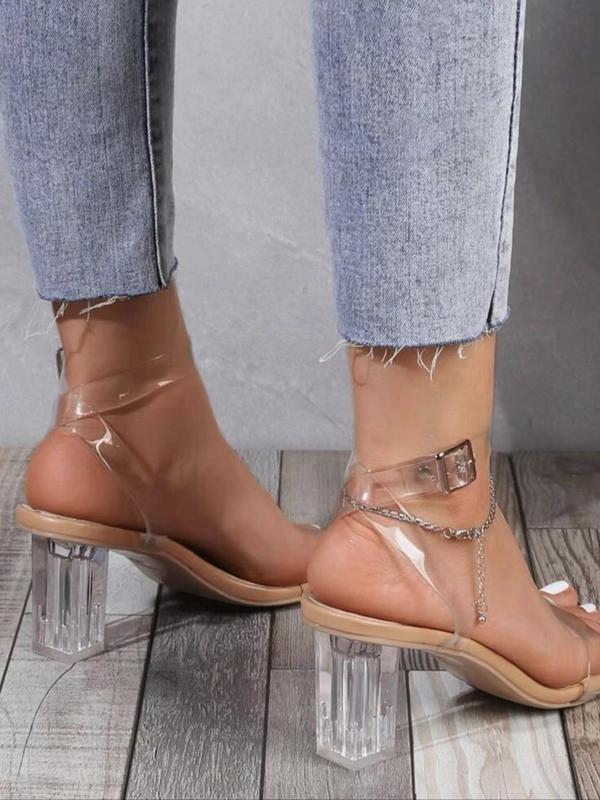 Fashionable Transparent High Heel Sandals, 2024 New Style Elegant Open Toe Sandals for Women, Casual Versatile Sandals for Wedding Photography Props